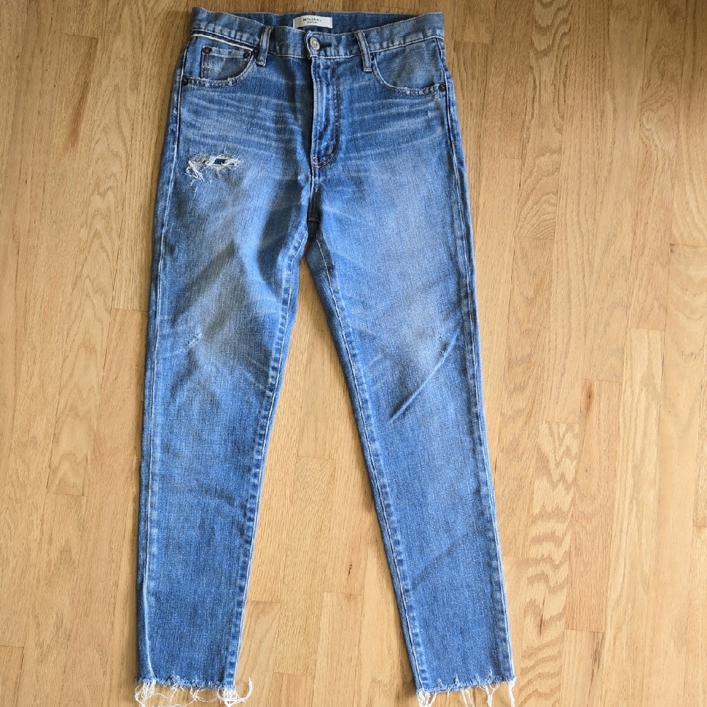 Moussy Light Blue Distressed Ankle Jeans